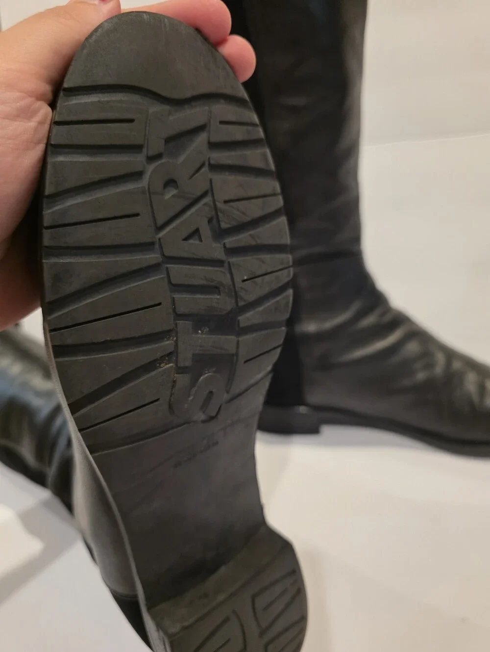 Stuart Weitzman 5050 Over-the-Knee Black Leather Boots Size 11